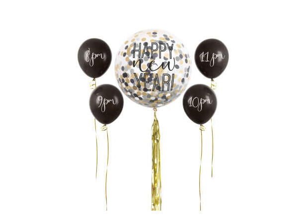 New Year`s Countdown Balloon Kit 1 Sett med 5 ballonger og tassel